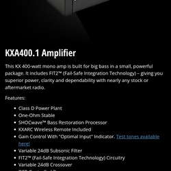 Kicker 400 amp