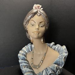 Vintage Lladro “Lola Rose” Maja Senorita Head Bust Sculpture Figurine Rare