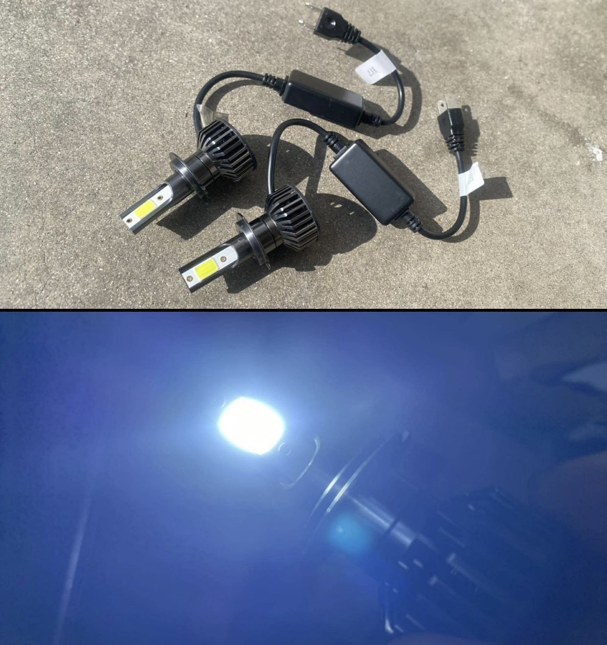 H7 6K BRIGHT WHITE 10000 LUMENS LED LIGHTS $35