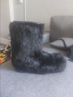 Fur Boots, coats, scarf and sunglasses