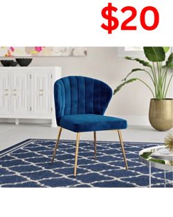 Blue velvety-suede chair