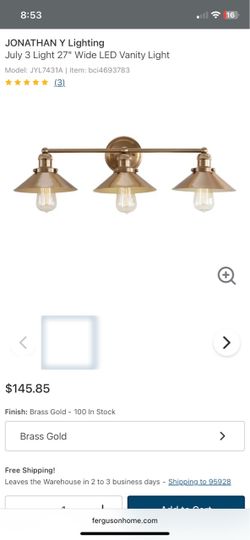 Wide LED Vanity Light July 3 Light 27"