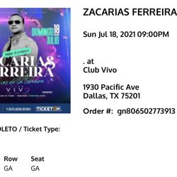 Zacarías Ferreira Tickets 