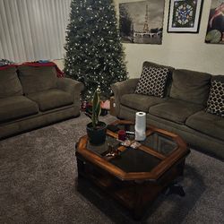 lazy boy pullout couch and loveseat set