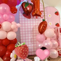 Berry First Birthday Arch Backdrop 