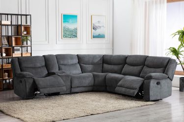 GRAY 3 PC MOTION SECTIONAL	, SAME DAY DELIVERY IS POSSIBLE OR BEST PRICE OFFER, U76