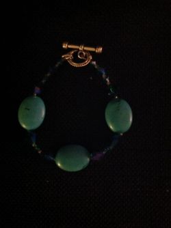 Bracelet 7' inches, turquoise and Swarovski stone.