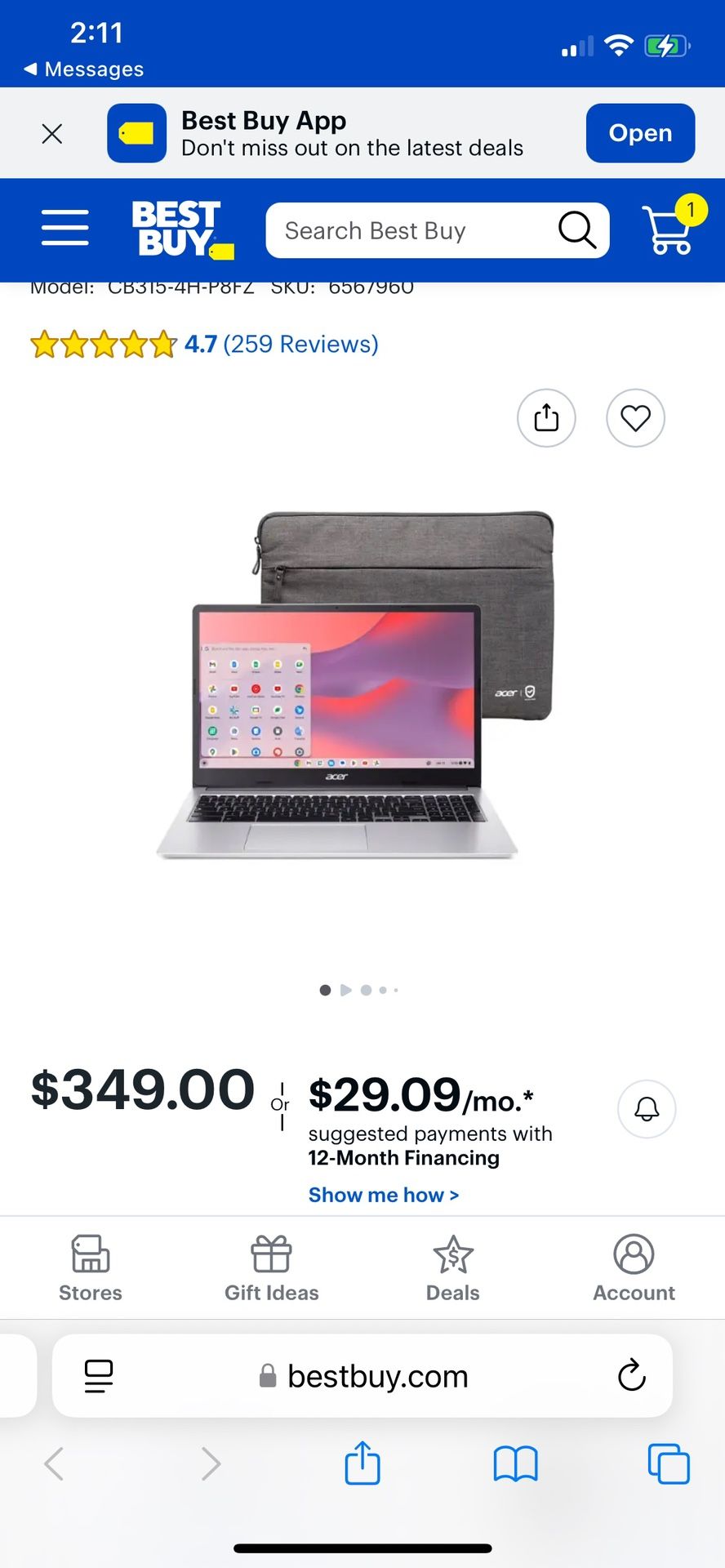 Acer Chromebook CB315 HD Intel Laptop Brand New With Protective Sleeve