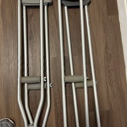 Pairs Of Adjustable Aluminum Crutches