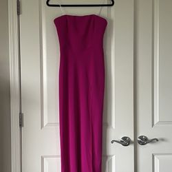 Amanda Uprichard Fuchsia Strapless Midi Dress