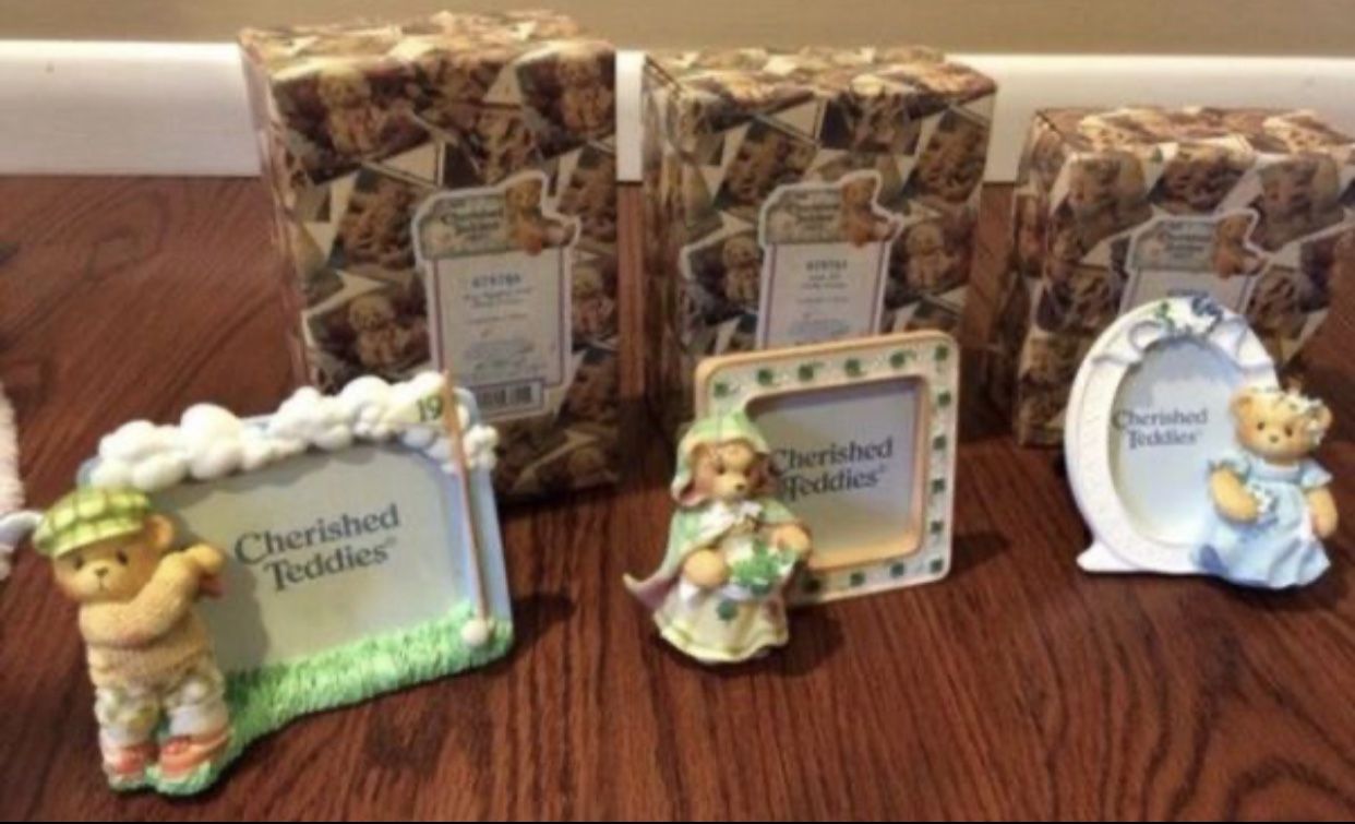 3 Brand New Cherished Teddies Picture Frames
