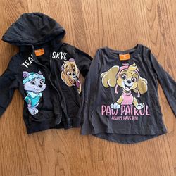 Hoodie Jacket And Long Sleeve Shirt Girls - Sky Paw Patrol- 122cm / 6years Old 