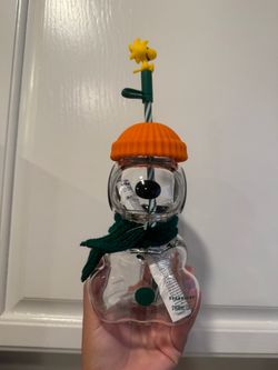 Snoppy Starbucks glass cup