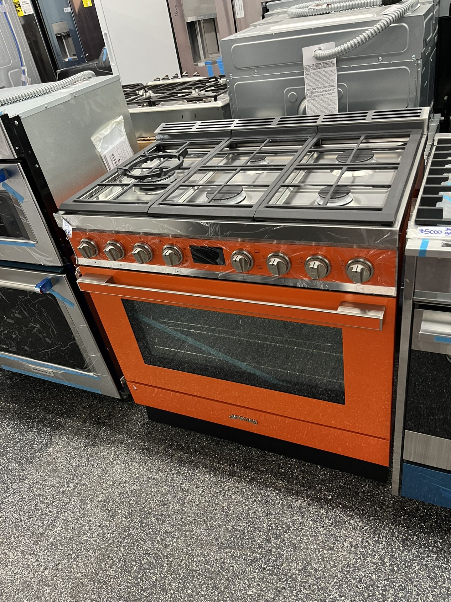 Orange 36 Inch Range Stove All Gas Smeg Portofino