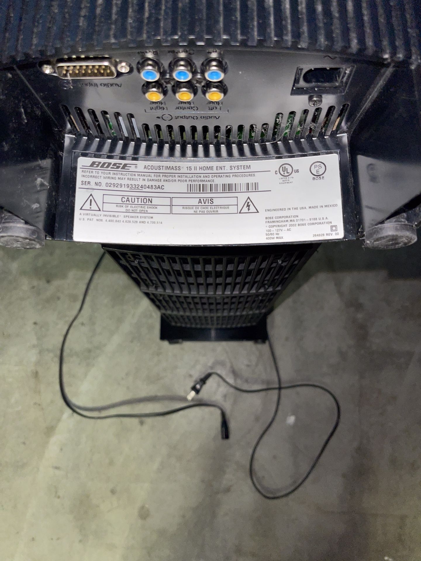 BOSE ACOUSTIMASS 15 II HOME ENTERTAINMENT SYSTEM- SUBWOOFER