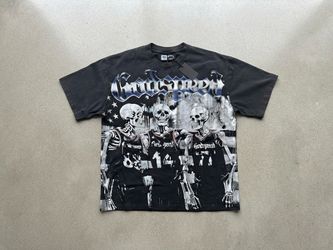 🔥Godspeed Skeleton Basketball Graphic Tee Washed Black Oversized Streetwear T-Shirt Size Small &medium🔥