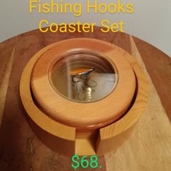 #868... Fly Fishing Hooks Coaster Set