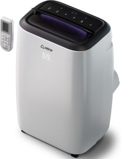 10,000 BTU Portable Air Conditioner Cools 700 Sq. Ft. with Dehumidifier and LCD Remote in White