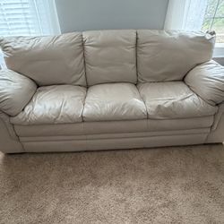 Leather Sofa Cream Color