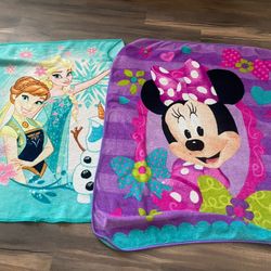 Frozen And Minnie Mouse Blankets 
