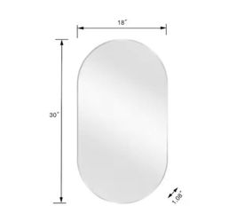 Open Box Glacier Bay 18 in. W x 30 in. H Aluminum Oval Shape Framed Wall Bathroom Vanity Mirror in Silver (Screws Not Included)