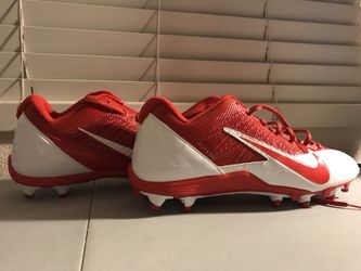 NEW Alpha Pro Red/White Football Cleats (S:14) BOX INCLUDED. GREAT HOLIDAY GIFT!