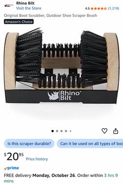 Rhino Bilt Original Boot Scrubber, Outdoor Shoe Scraper Brush