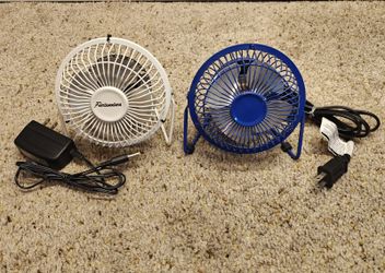 Two 4-Inch Desk Fans — AC and DC Models