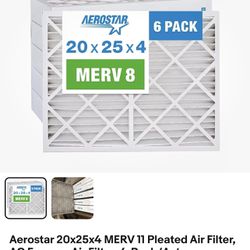 Aerostar Pleated Air Filter 20*25*4 New 6 Count/sylmar Pick Up