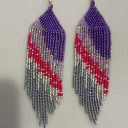 Handmade Beaded Ombre Earrings 