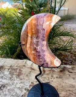 Crazy Lace Amethyst Crescent Moon