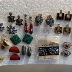 Vintage Mixed Fashion Jewerly Costume Earing / Earings Lot of 21