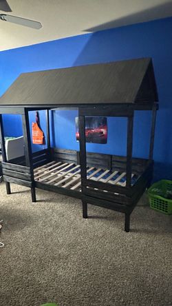 Kids House Bed, Dark Gray $100
