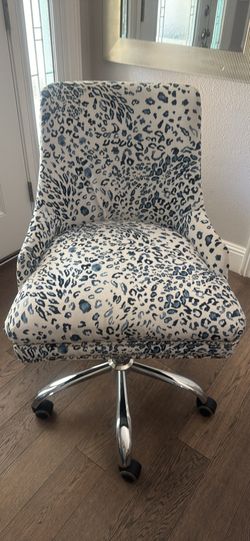 Leopard Print Office Chair - Blue Print
