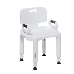  Drive Medical RTL12505 Handicap Bathroom Bench with Back and Arms (New In Box)