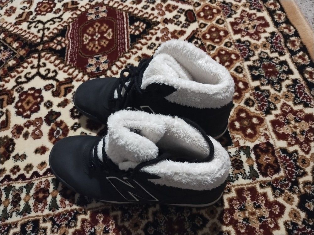 RARE WOMENS NEW BALANCE 701 LEATHER HIKING TRAIL WL701PKP BLACK LEATHER BOOTS 10