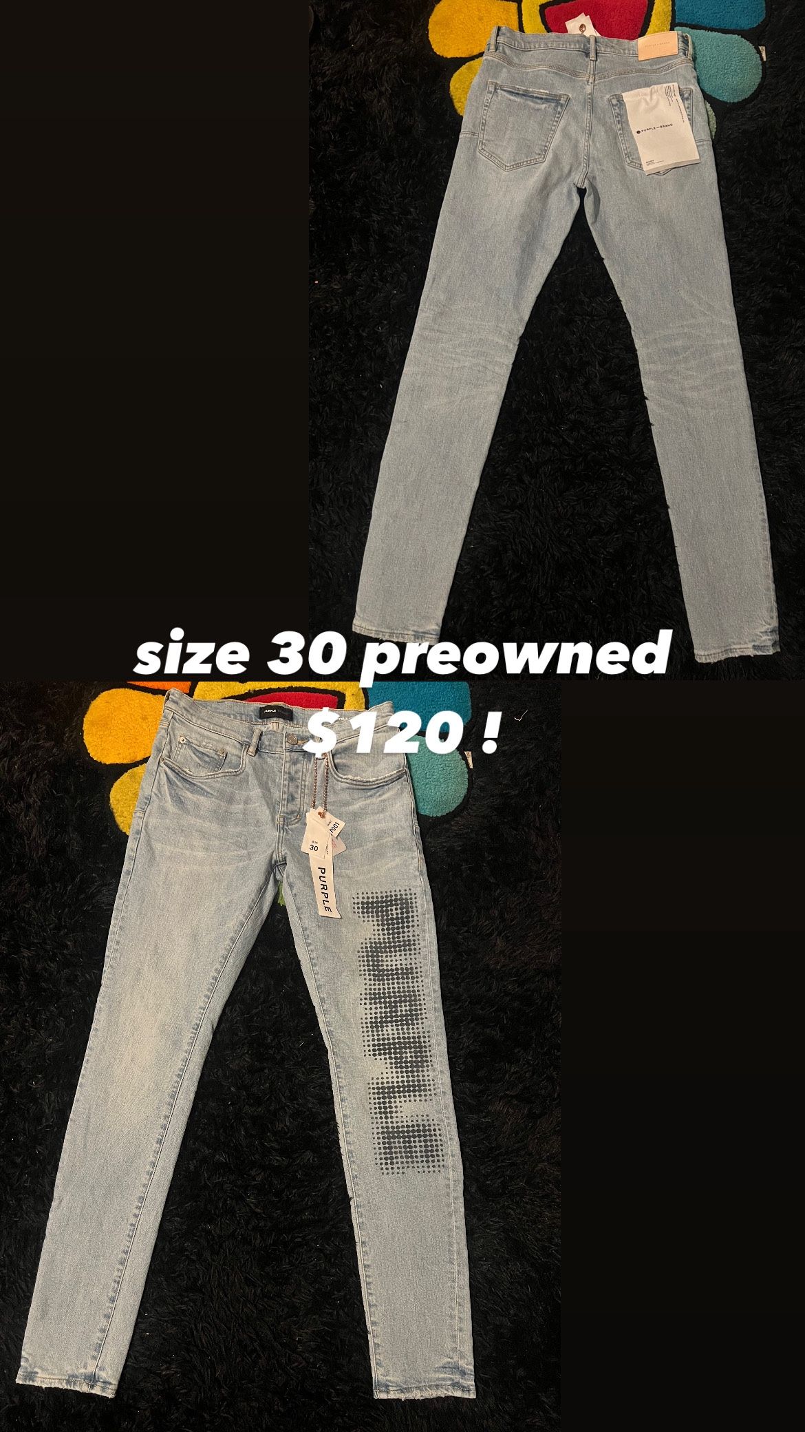 sky blue purple brand jeans