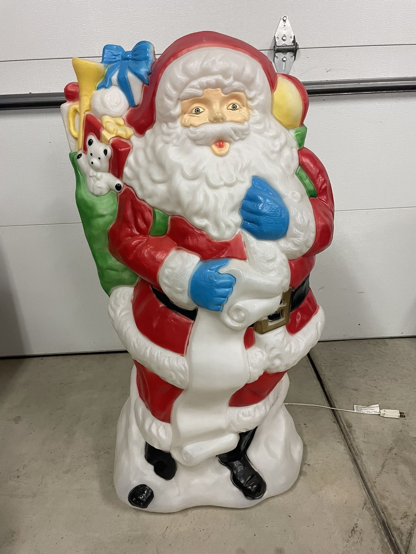 Vintage Santa With Gift Bag Blow Mold
