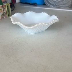 Milk Glass Container Dish