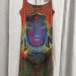 Just In Time Vtg Mesh Buddha Dress M 