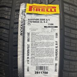 (2) NEW Pirelli Scorpion Zero A/S.. 275/45R20 XL R-F 110H All Season…