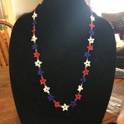 Red, White & Blue Stars Necklace Set