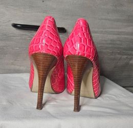 Pink croc heels