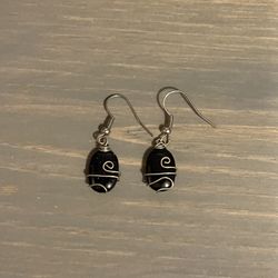 Dark Purple Swirl Earrings 