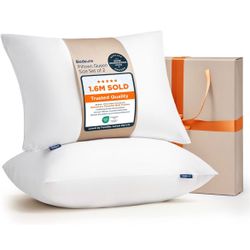 Bedsure Pillows Queen Size Set of 2 - Hotel Collection Bed Pillows for Sleeping, with Down Alternative Filling, Soft Support for Back, Stomach or Side