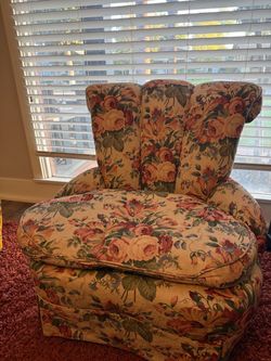 Floral Upholstered Accent Chair