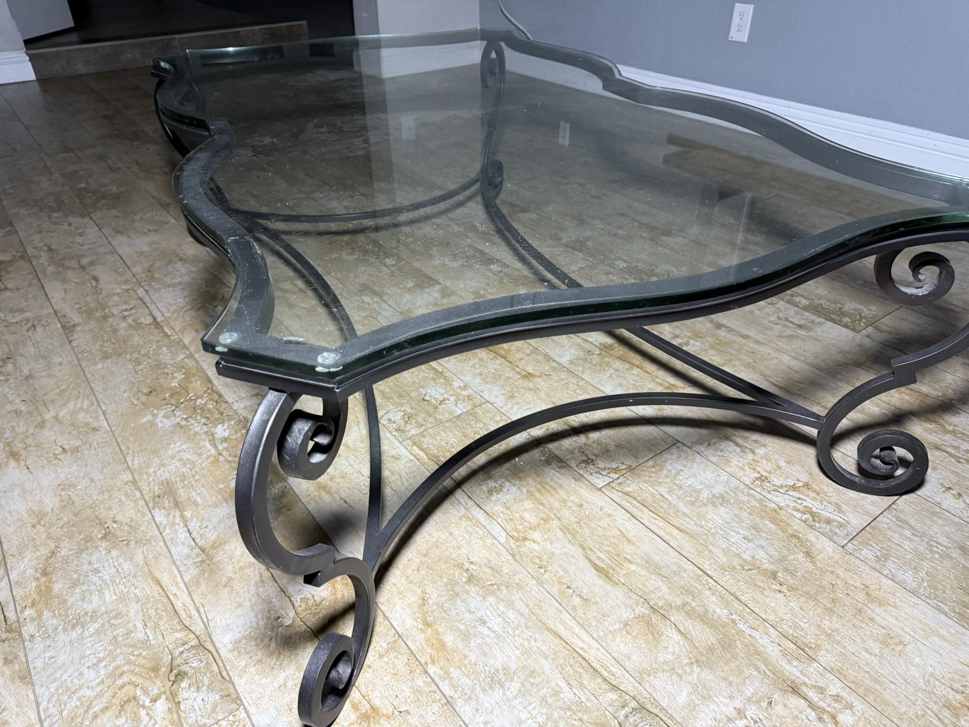Iron Glass Coffee Table