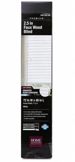 Premium 2.5” Faux Wood Cordless Blind – $40