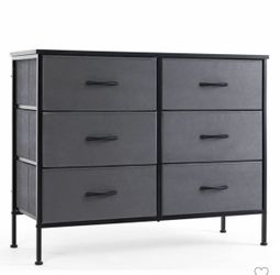 New gray 6 fabric drawer storage chest