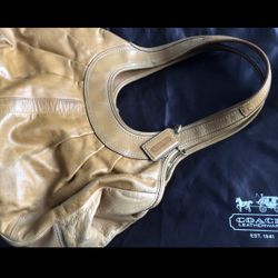 Designer Coach Tan Leather Bag 